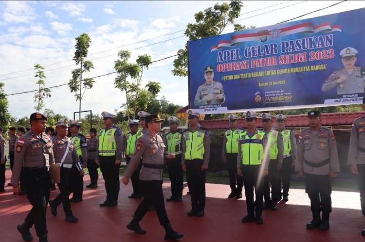 Tanda Dimulainya Operasi Patuh Seligi Tahun 2023, Polres Bintan Melaksanakan Apel Gelar Pasukan