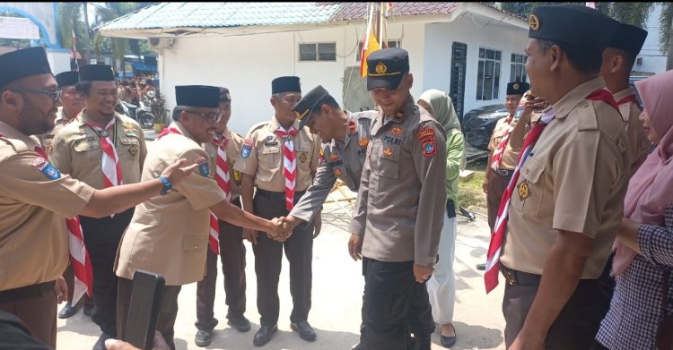 Polsek Batu Ampar Mendukung Kegiatan Pelantikan MABIRA Pramuka Kecamatan Batu Ampar