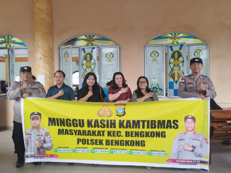 Kegiatan Minggu Kasih Kamtibmas yang Dilaksanakan oleh Polsek Bengkong di Gereja HKBP Estomihi Kel. TG. Buntung, Kota Batam