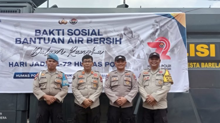 Polsek Sekupang hadir dalam kegiatan Baksos dan Bansos HUT Humas Polri ke 72 Tahun di Marina Tanjung Riau