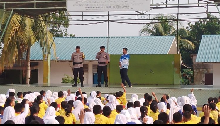 Polisi Sahabat anak, Polsek Sekupang Sosialisasi tertib lalulintas di SD Negeri 008 Sei Harapan