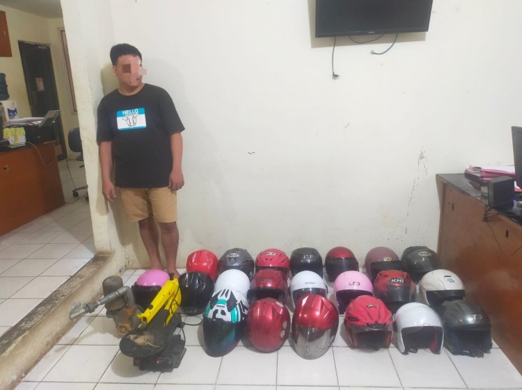 Penadah Helm Curian Digrebek Polsek Sekupang, Puluhan Helm Diamankan