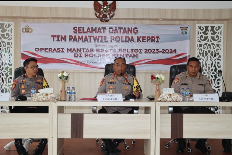 Pawatwil Polda Kepri Lakukan Asistensi Operasi Mantab Brata Seligi 2023-2024 di Polres Bintan