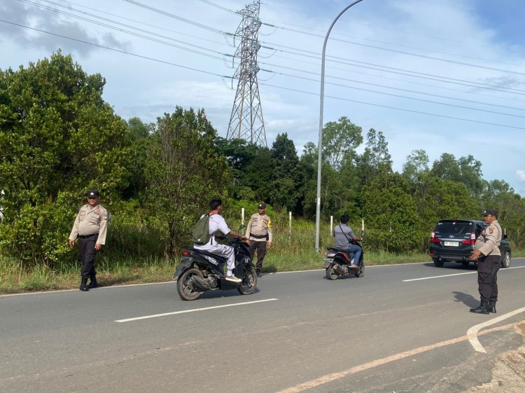 Polsek Sungai Beduk Gelar Razia Knalpot Brong di Seputaran Wilayah Hukum Polsek Sungai Beduk