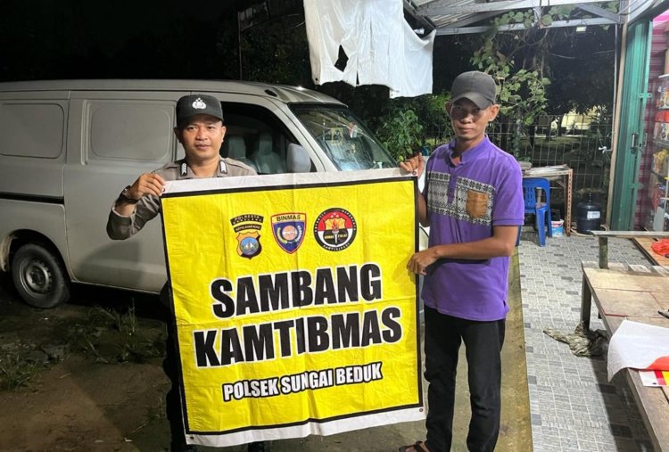 Polsek Sungai Beduk melaksanakan Patroli dialogis dan himbauan kepada Warga Kecamatan Sungai Beduk