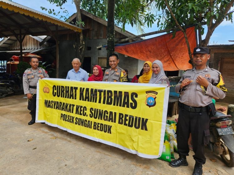 Jumat Curhat Kamtibmas dan Bantuan Sosial (Bansos) Polsek Sungai Beduk, Tampung Aspirasi Masyarakat