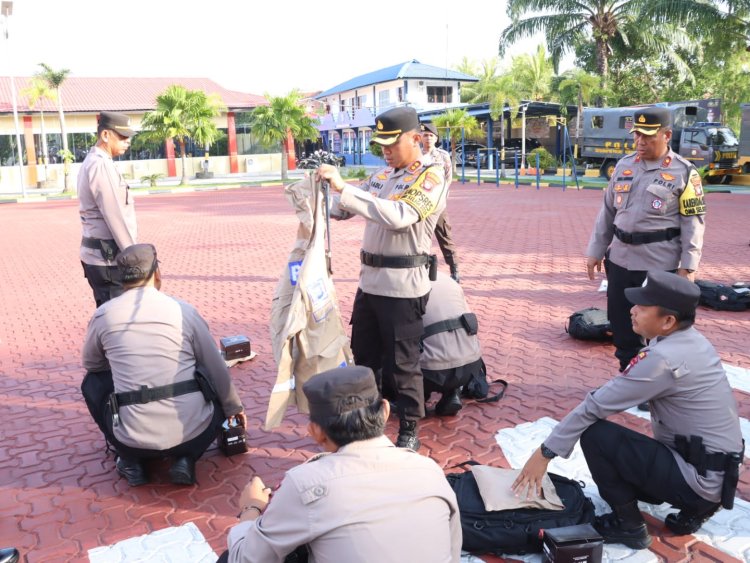 Kapolres Karimun Pimpin Apel Pengecekan Kesiapan Pengamanan TPS