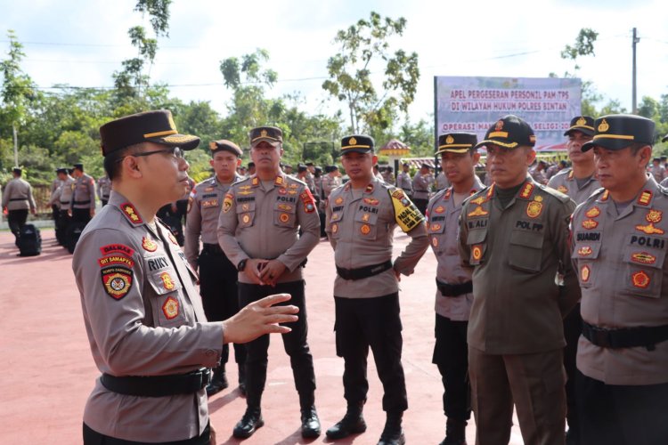 Ratusan Personel Polres Bintan dan Perkuatan Intansi Terkait, Amankan TPS Secara Maksimal