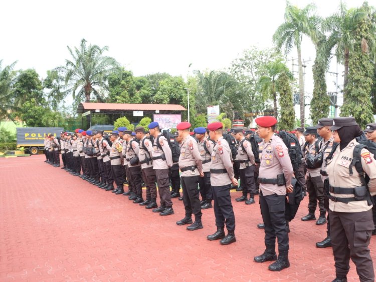 Sebanyak 150 Personel BKO Polda Kepri Tiba Di Polres Karimun