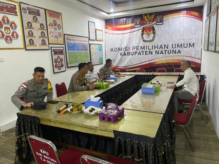 Dirpamobvit Polda Kepulauan Riau pantau persiapan pemilu di Polres Natuna.