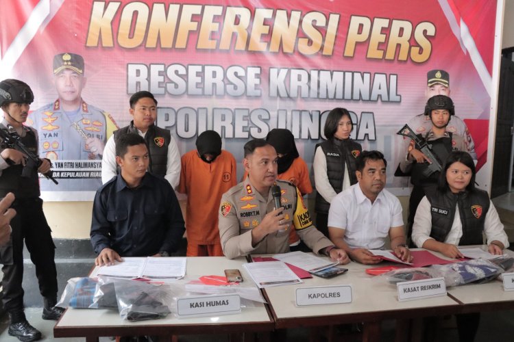 Polres Lingga Gelar Konferensi Pers Ungkap Kasus Tindak Pidana Pencabulan dan Pornografi