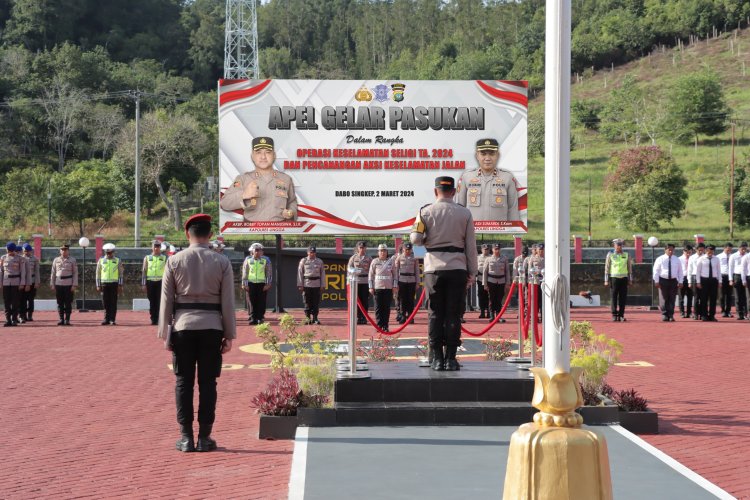 Kapolres Lingga Pimpin Apel Gelar Pasukan Ops Keselamatan Seligi 2024