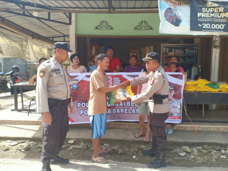 Kegiatan Minggu Kasih dan Bansos Polsek Sungai Beduk Polresta Barelang Meriahkan Kel. Tanjung Piayu