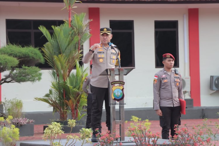 Apel Jam Pimpinan, Kapolres Lingga Tekankan Antisipasi Gangguan Kamtibmas di Bulan Suci Ramadhan