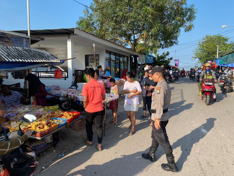 Polsek Sungai Beduk Laksanakan Pengamanan Pasar Tumpah/Bazar Ramadhan di Wilayah Hukum Polsek Sei Beduk