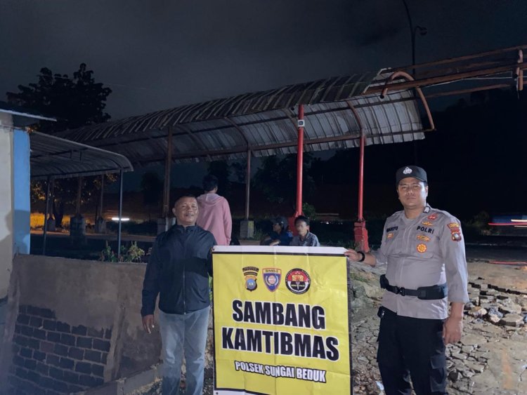 Batara Biru Polsek Sungai Beduk laksanakan patroli dan sambang dialogis berikan rasa aman, Cegah Tindak Kriminal