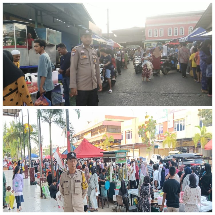 Berikan Rasa Aman dan Nyaman, Polsek Bengkong Laksanakan Pengamanan di Pasar Tumpah Ramadan