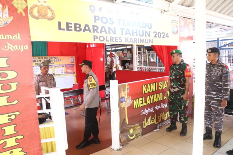 Kapolres Karimun Tinjau langsung Pos Pam, Pos Yan Dan Pos Terpadu Dalam Ops Ketupat 2024