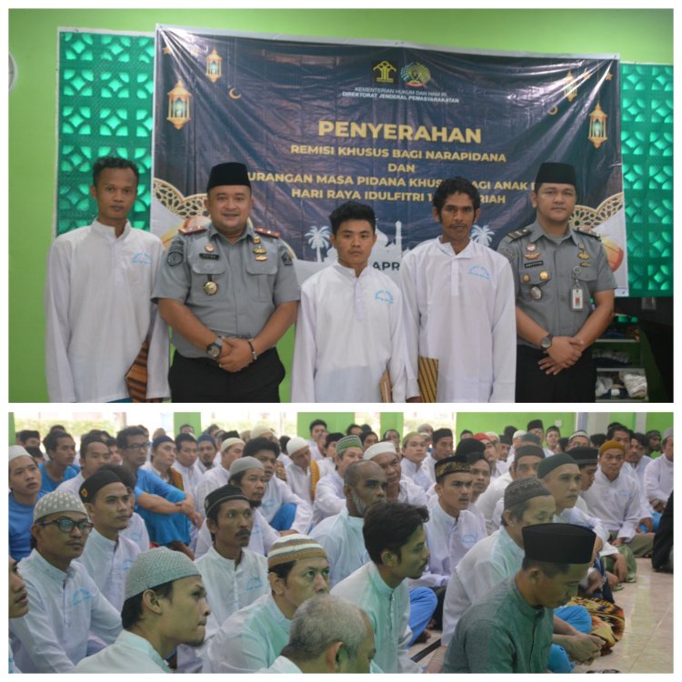 RUTAN Kelas IIA BATAM Berikan Remisi Khusus (RK) Idul Fitri 1445 H Kepada 384 Warga Binaan