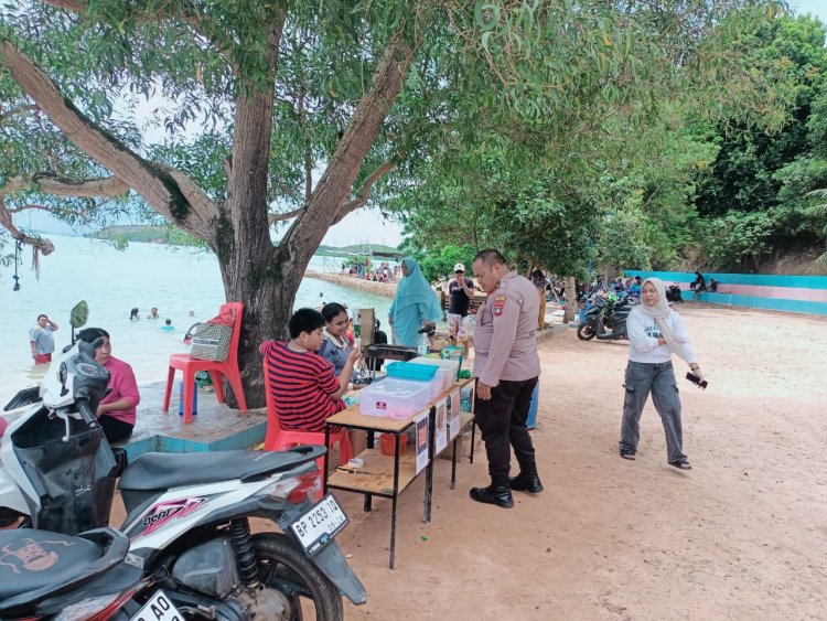 Polsek Sungai Beduk amankan tempat wisata dan tempat tempat keramaian di Wilayah Sungai Beduk Selama Libur Lebaran