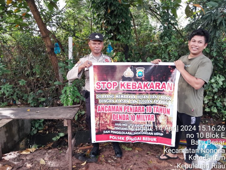 Dalam Rangka Antisipasi Kebakaran Hutan dan Lahan, Polsek Sungai Beduk Lakukan Sosialisasi Cegah Dini Kepada masyarakat