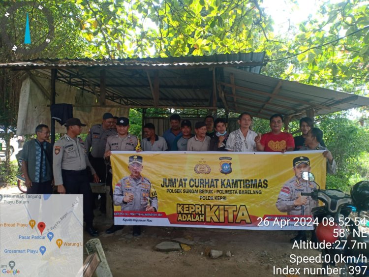 Polsek Sungai Beduk Menerima Aspirasi Masyarakat Melalui Program Jumat Curhat Kamtibmas