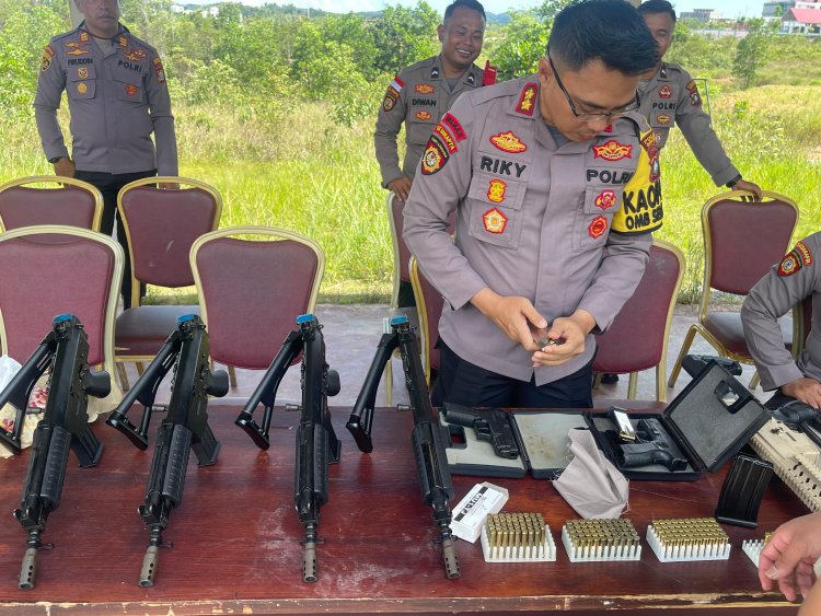 Asah Kemampuan Menggunakan Senjata Api, Polres Bintan Lakukan Latihan Menembak