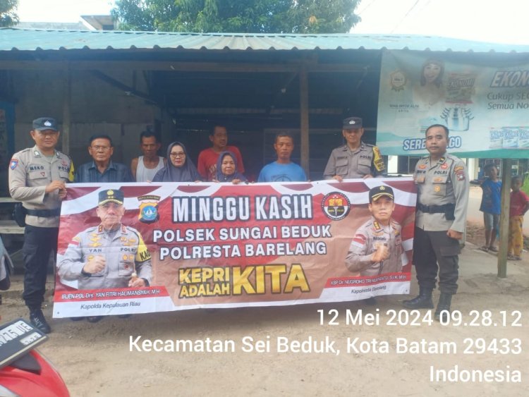 Kegiatan Minggu Kasih Polsek Sungai Beduk Polresta Barelang Bersama Masyarakat Sei Daun Kel. Tanjung Piayu