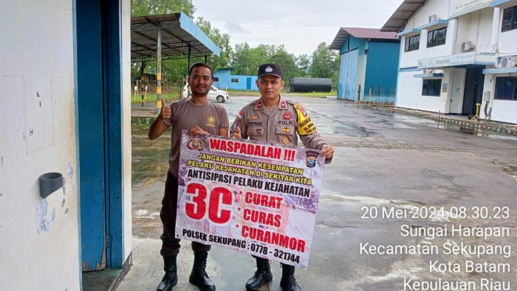 Bhabinkamtibmas Polsek Sekupang Berikan Himbauan Kamtibmas kepada Satpam Perumahan