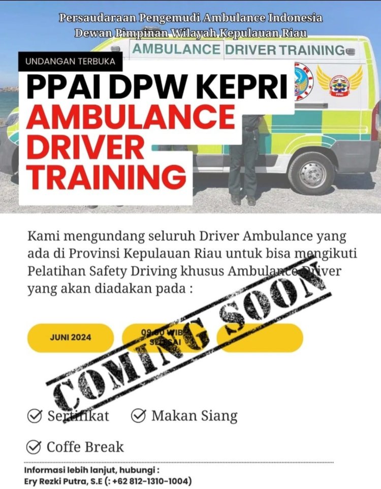 PPAI Kepri Gelar Training Safety Driving bagi Pengemudi Ambulans di Batam