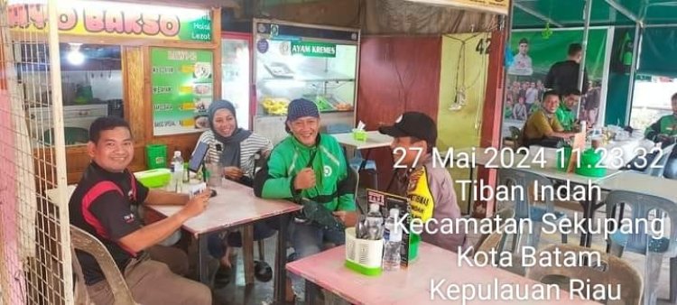 Sambang Pengemudi Ojek Online, Bhabinkamtibmas Polsek Sekupang Imbau Pesan Kamtibmas