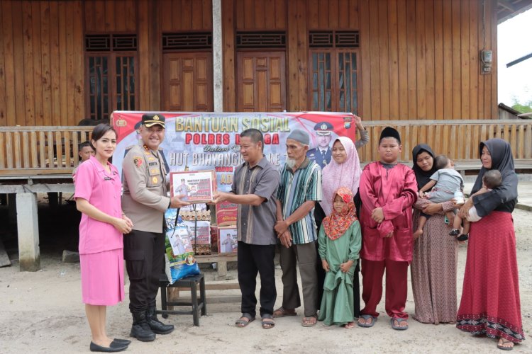 Sambut Hari Bhayangkara ke 78 Polres Lingga Salurkan Tali Asih