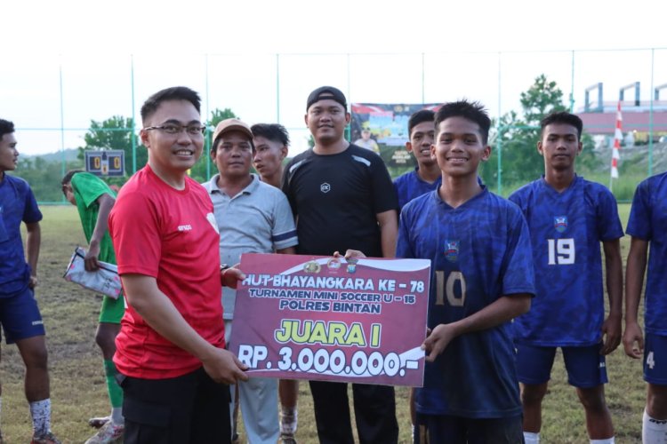 Meriah, Turnamen Mini Soccer Polres Bintan Dalam Rangka Hari Bhayangkara ke 78