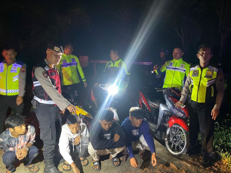 Jaga Kamtibmas Polres Simalungun Gelar Patroli Skala Besar Antisipasi Geng Motor Dini Hari