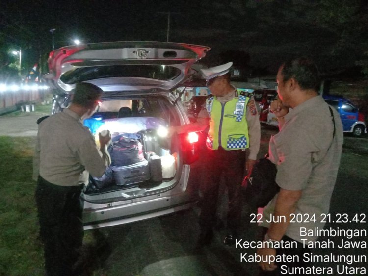 Polsek Tanah Jawa Gelar Razia Malam untuk Antisipasi Geng Motor dan Gangguan Kamtibmas