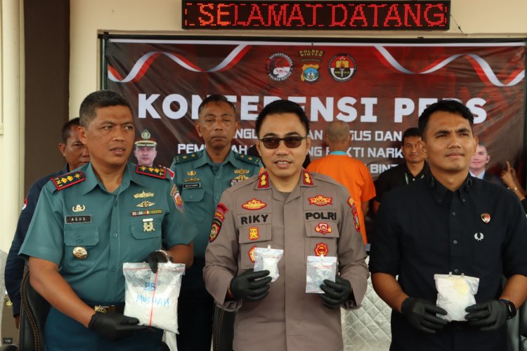 Polres Bintan dan Lanal Bintan Musnahkan Narkoba Jenis Sabu Hampir 1 Kg