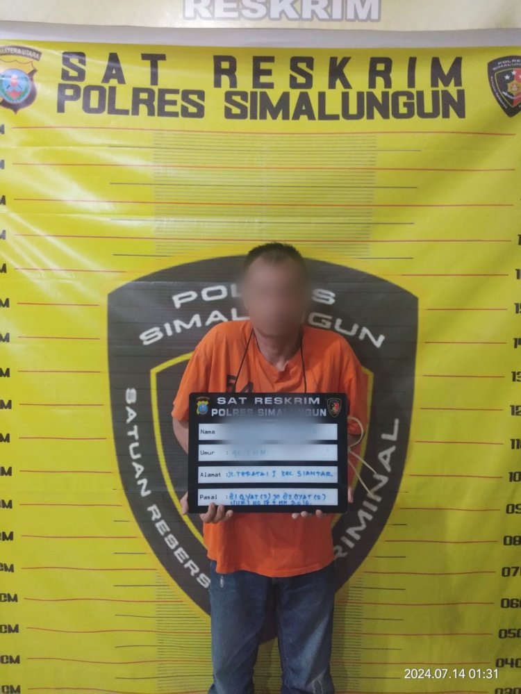 Sat Reskrim Polres Simalungun Proses Hukum Tersangka Pencabulan Terhadap Dua Anak Kandung