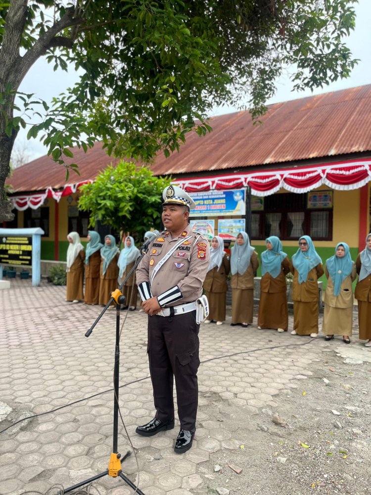 Polantas Aceh Hadir di SDN 1 Bireuen untuk Sosialisasi Tertib Lalu Lintas