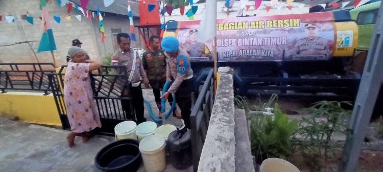 Polsek Bintan Timur, Polres Bintan Bantu Warga Kekurangan Air Bersih