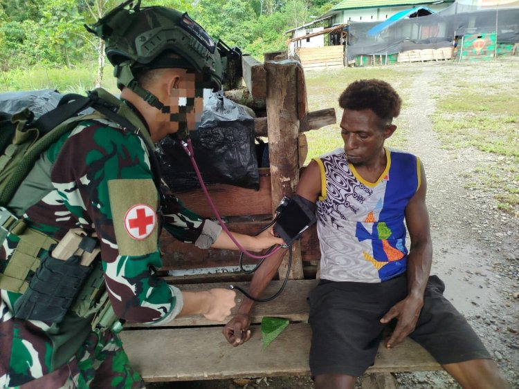 Marinir Habema Peduli Pelayanan Kesehatan Warga Kiribun