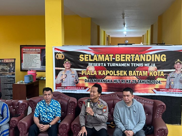 Polsek Batam Kota Gelar Kejuaraan Tenis Meja Sambut HUT RI Ke-79