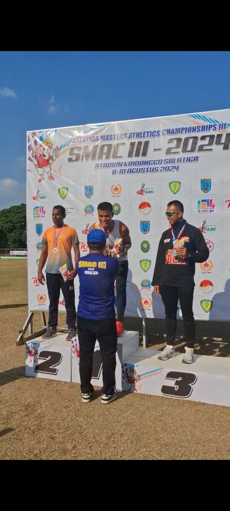 Anggota Polda Kepri, Bripka Desjan Siallagan, Raih Empat Medali Emas di Kejuaraan Salatiga Masters Athletics Championship 2024