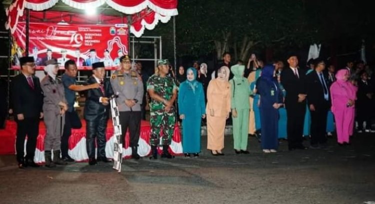 Pawai Obor Warnai Malam Peringatan HUT ke-79 RI di Lampung Selatan, Ribuan Peserta Ikut Memeriahkan