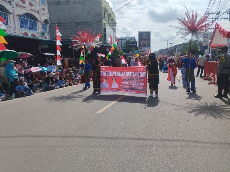 Polres Bintan Terjunkan Personil Pengamanan Pawai Nusantara Peringati HUT Kemerdekaan RI Ke 79