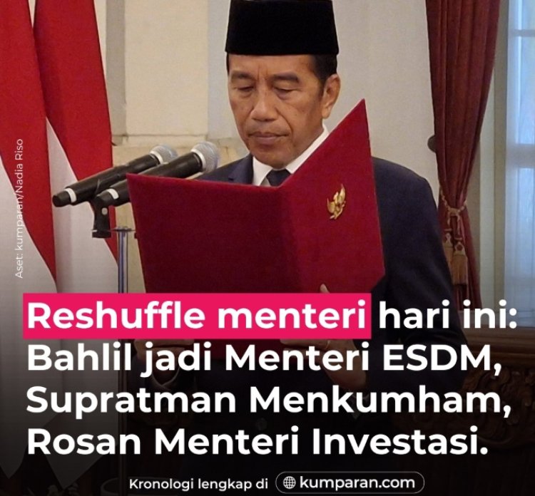 Presiden Jokowi Lantik Supratman Andi Agtas dan Bahlil Lahadalia dalam Reshuffle Kabinet