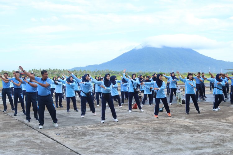 Lanud Raden Sadjad Natuna Perkuat Solidaritas dengan Olahraga Bersama