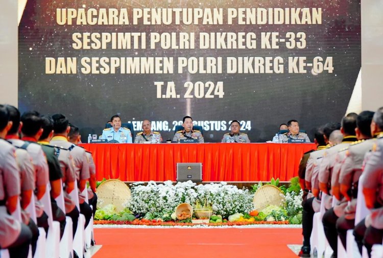 Kapolri Listyo Sigit Prabowo Tutup Pendidikan Sespimti dan Sespimmen Polri Tahun 2024