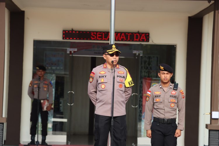 Apel Pagi Yang Dipimpin Kapolres Bintan, Ini Penekanannya Kepada Personel Polres Bintan