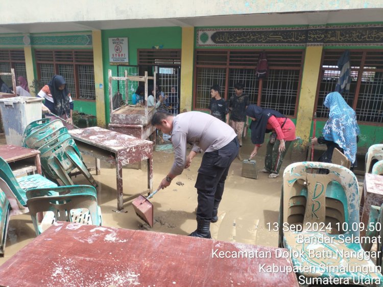 Sinergi TNI-Polri dan Pemerintah Kecamatan Dolok Batu Nanggar, Evakuasi Cepat Bantu Korban Banjir di Simalungun