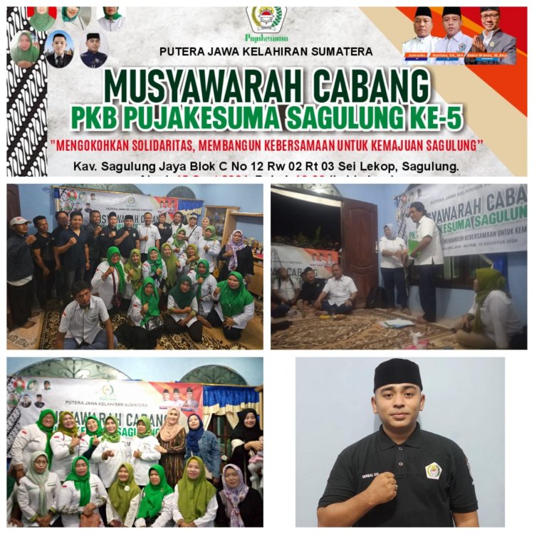 Mas Iqbal Terpilih Sebagai Ketua dalam MUSCAB PKB PUJAKESUMA PC Sagulung Ke-5